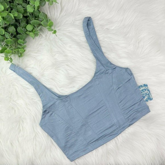 Free People Other - NWT Free People Seafoam Blue Be Cool Satin Wide Strap Brami Bra Size XS X-Small